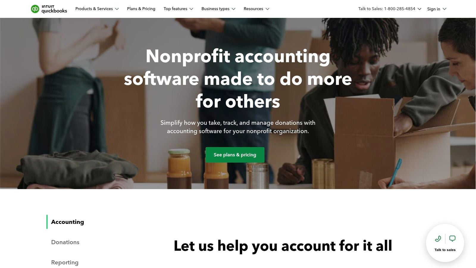 Intuit QuickBooks (Nonprofit page)